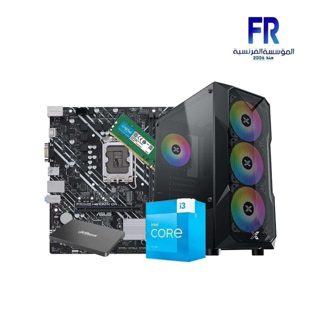 تجميعة جيمنج Alfrensia Summer Offers #2 بمعالج I3 13100 ولوحة أم H610M-K ورام 8G Ddr4 وهارد 120Gb Ssd Moon Knight