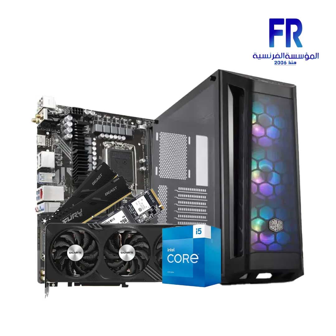 تجميعة جيمنج Alfrensia July #2 بمعالج I5 13400F وكرت شاشة Rtx4060Ti ولوحة أم B760M ورام 16Gb (2X8) وهارد 256Gb Ssd