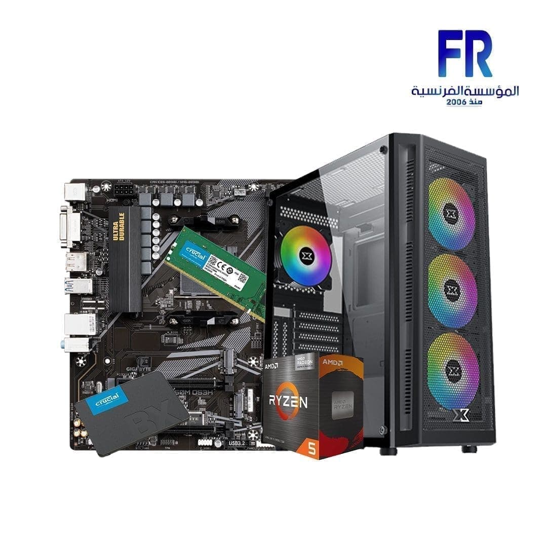تجميعة جيمنج Alfrensia Summer Offers #3 بمعالج R5 5600G ولوحة أم B550M Ds3H ورام 16G Ddr4 وهارد 240Gb Ssd وكيس Master X وباور 600W