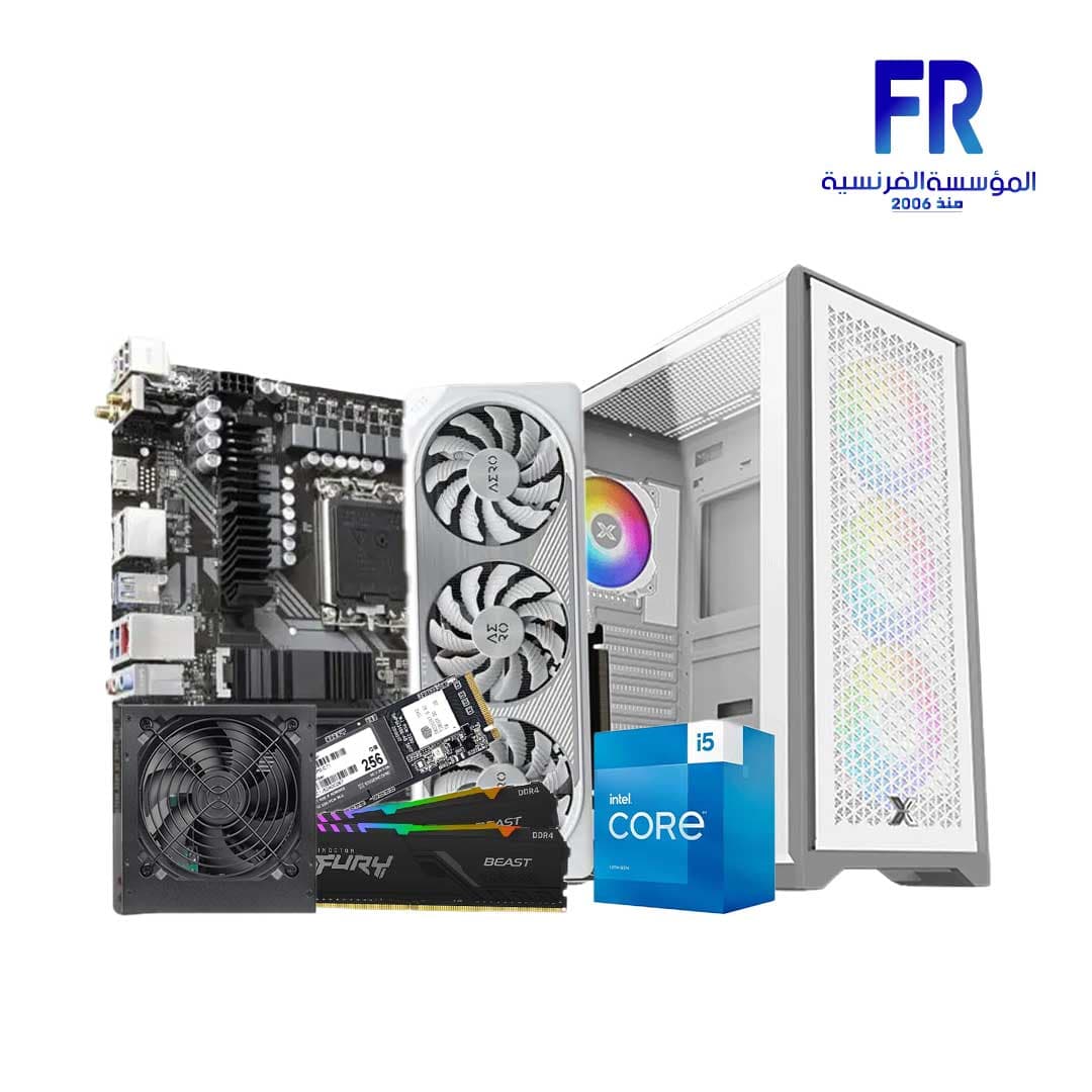 تجميعة جيمنج Alfrensia July #3 بمعالج I5 13400F وكرت شاشة Rtx4060Ti Aero ولوحة أم B760M ورام 16Gb (2X8) وهارد 256Gb Ssd وكيس Xigmatek Lux S