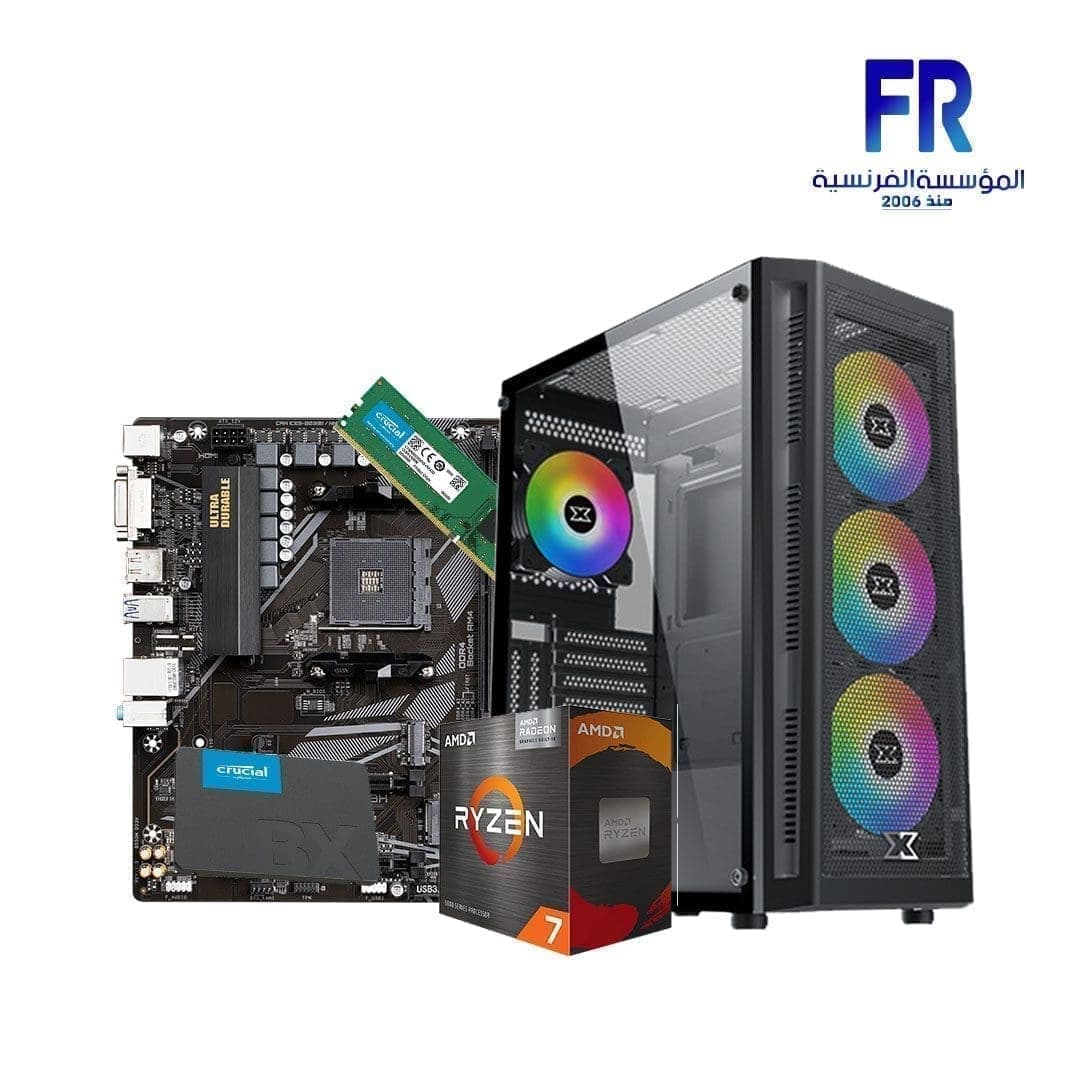 تجميعة جيمنج Alfrensia Summer Offers #4 بمعالج R5 5700G ولوحة أم B550M ورام 16G Ddr4 وهارد 240Gb Ssd وكيس Master X وباور 600W