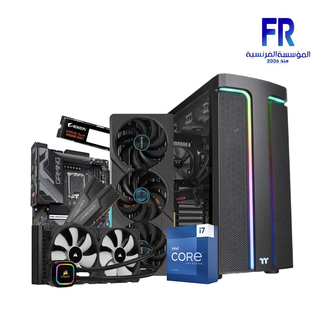 تجميعة جيمنج Alfrensia Summer Offers #18 بمعالج I7 13700Kf ولوحة أم Z790 ورام 32Gb (2X16Gb) Ddr5 وتبريد مائي Icue H115I RGB Pro Xt 280Mm وهارد Gen4 500Gb M2 Nvme وكرت شاشة Rtx 4080 Oc 16Gb وكيس H590 Tg وباور 1000W 80 Plus Gold Fully Modular