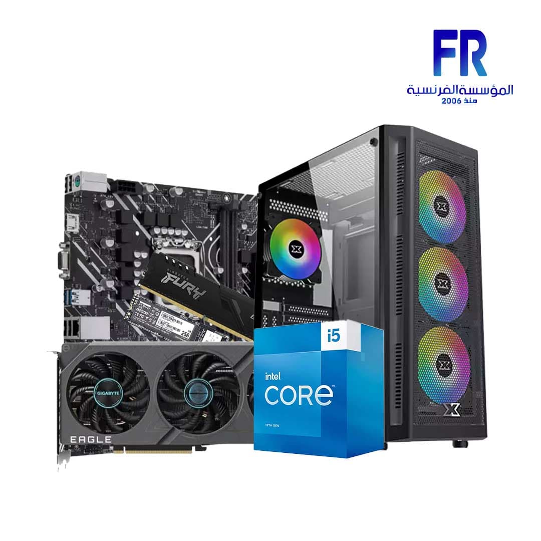 تجميعة جيمنج Alfrensia Summer Offers #9 بمعالج I5 13400F ولوحة أم H610M-K ورام 16G Ddr4 وهارد C710 256Gb M2 Nvme وكرت شاشة Rtx4060Ti Oc 8Gb وكيس Master X وباور 600W