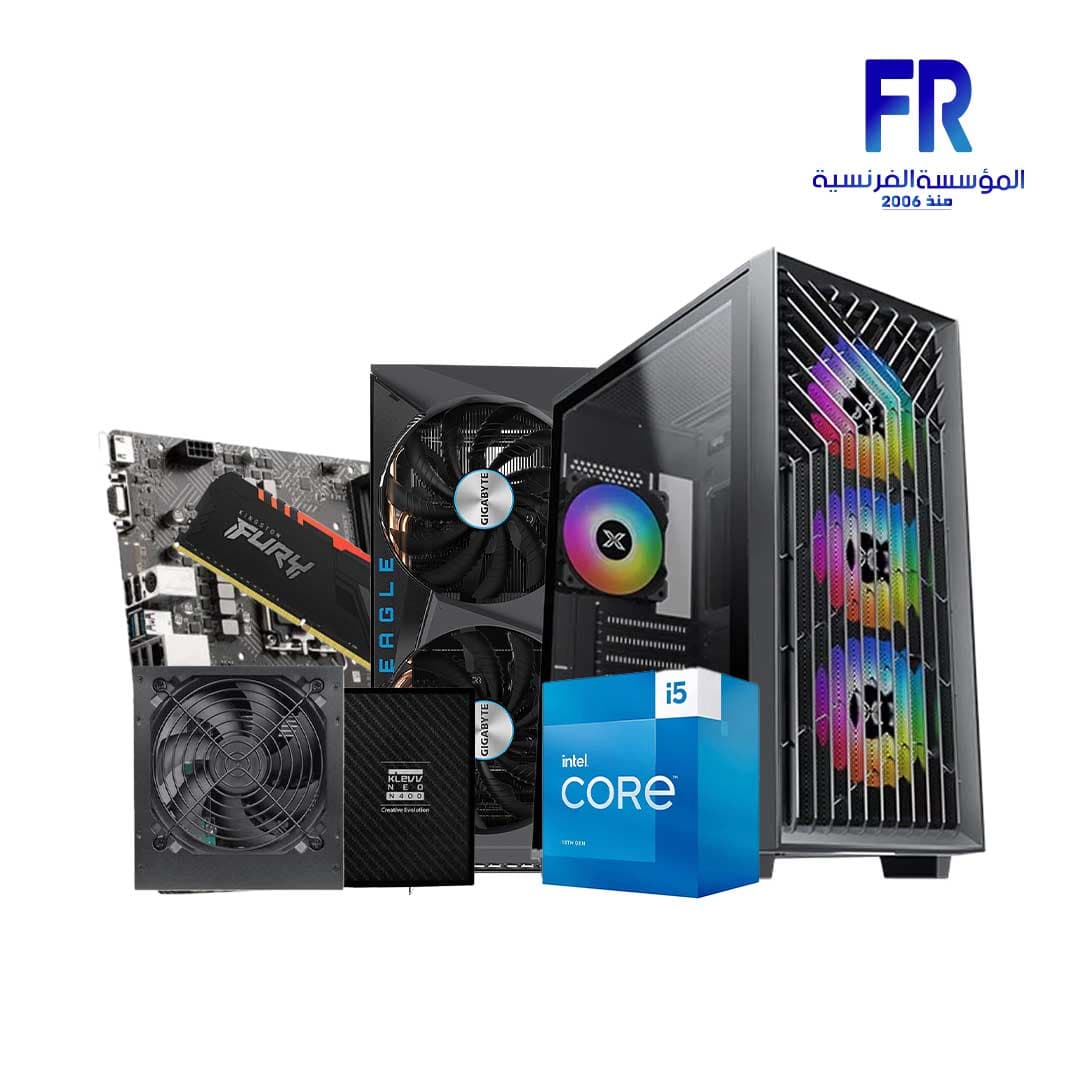 تجميعة جيمنج Alfrensia Summer Offers #8 بمعالج I5 13400F ولوحة أم B660M-E ورام 16G Ddr4 وهارد 480Gb Ssd وكرت شاشة Rtx3060 Oc 12Gb وكيس Lux G وباور 650W