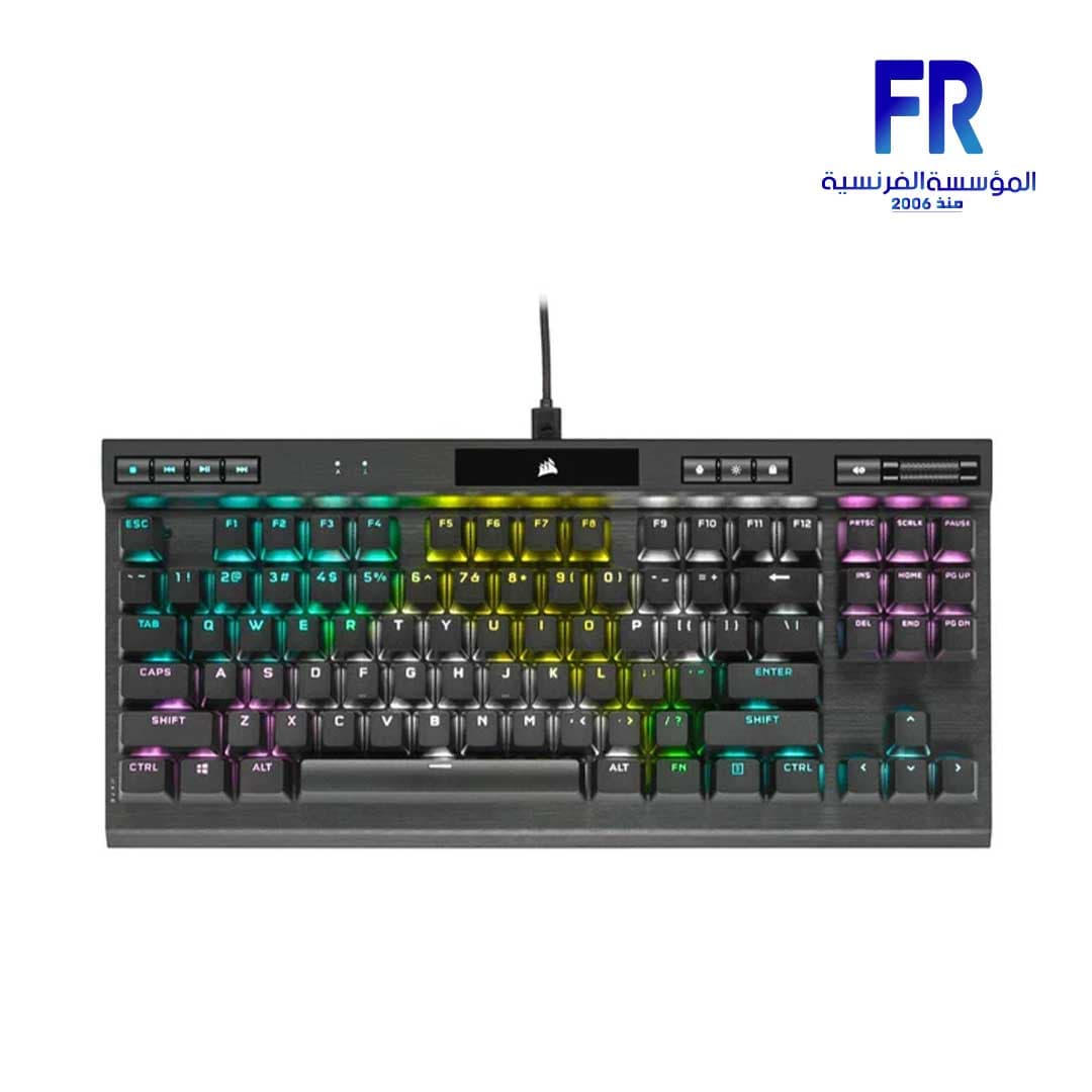 كيبورد جيمنج ميكانيكي كورسير K70 RGB Tkl Champion مع أغطية مفاتيح PBT Double Shot