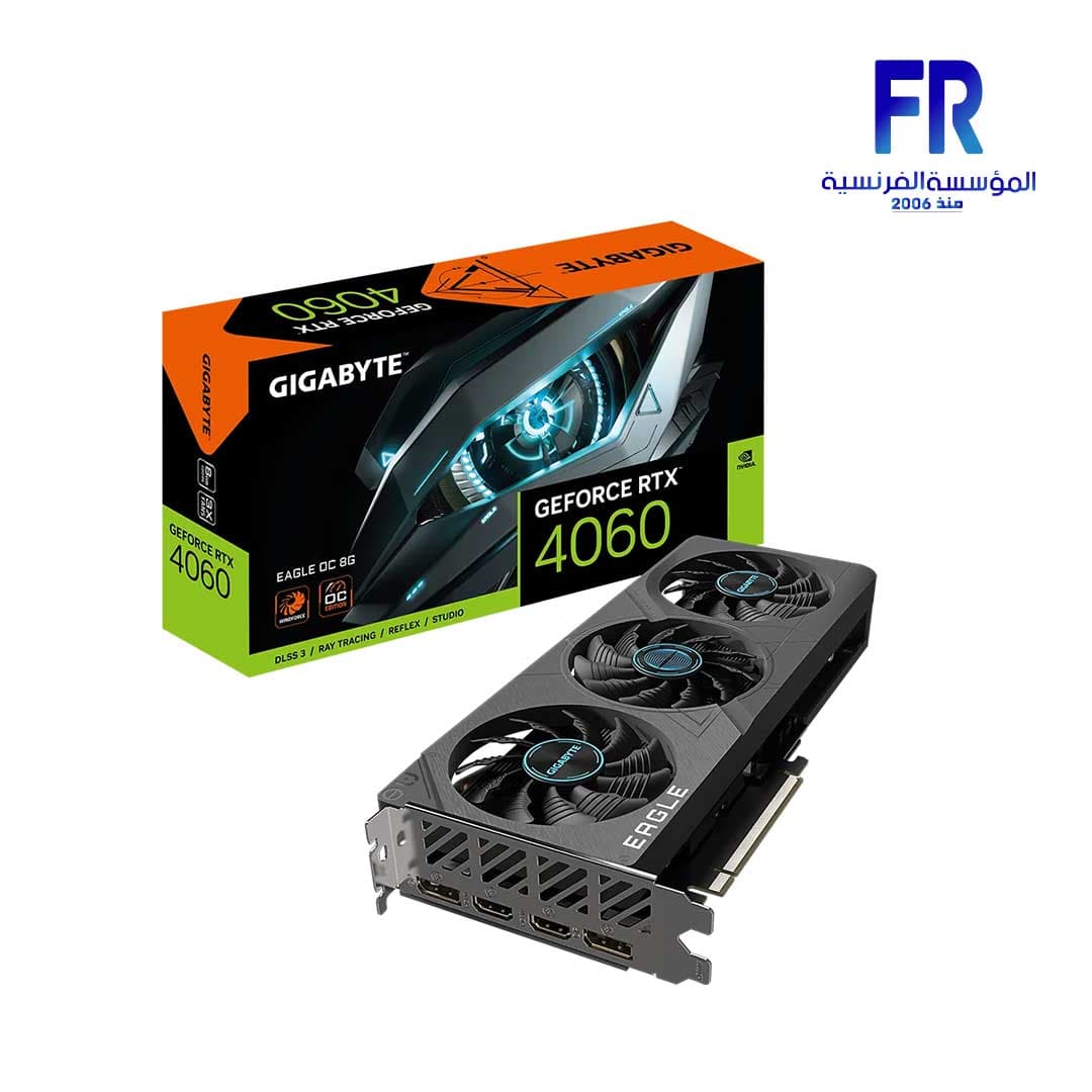 كرت شاشة جيجابايت RTX 4060 Eagle OC سعة 8GB DDR6X