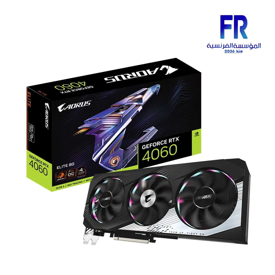 كرت شاشة جيجابايت Aorus RTX 4060 Elite 8Gb DDR6X
