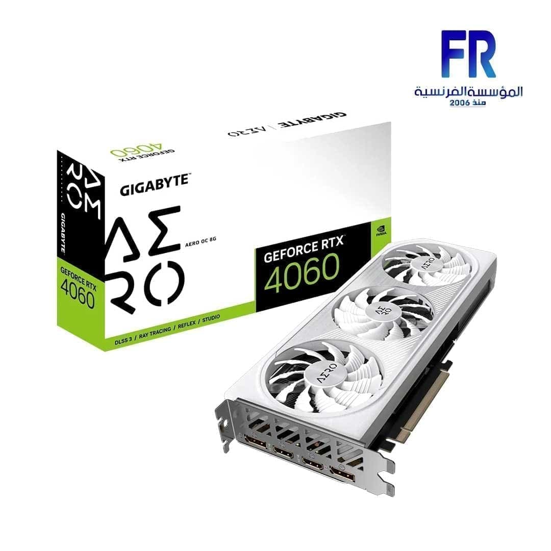 كرت شاشة جيجابايت RTX 4060 Aero OC سعة 8GB DDR6X