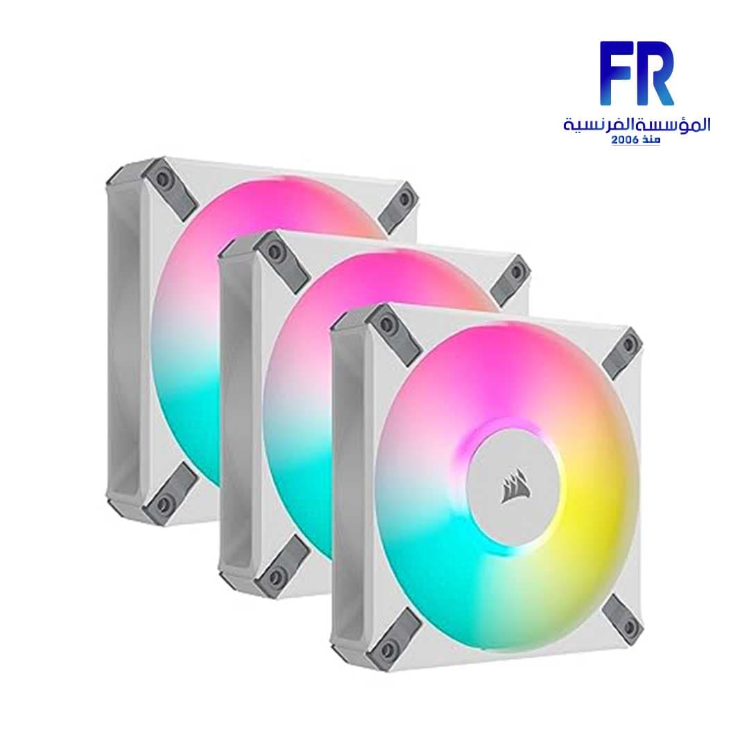 طقم مراوح كورسير Icue Af120 RGB Elite 120Mm Pwm ثلاثي لون أبيض