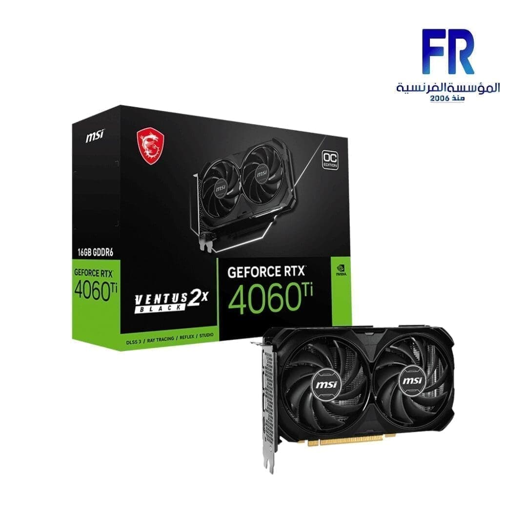 Msi RTX 4060 TI Ventus 2X 16Gb OC Graphic Card