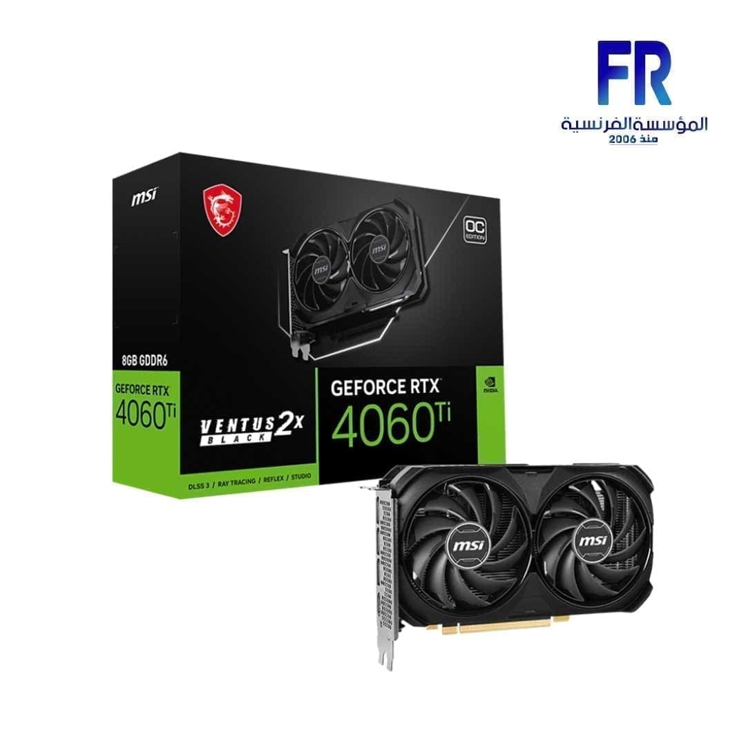 Msi RTX 4060 TI Ventus 2X Black 8Gb OC Edition Graphic Card
