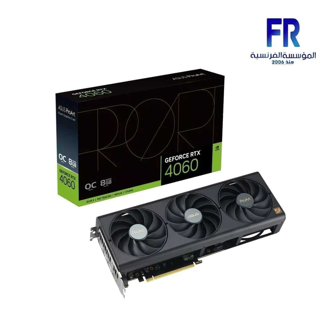 كرت شاشة اسوس ProArt RTX 4060 سعة 8GB إصدار OC بذاكرة GDDR6 و128Bit