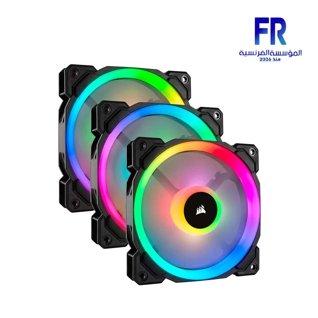 كورسير LL120 RGB مروحة 120mm Dual Light Loop RGB LED PWM - عبوة 3 مراوح مع Lighting Node Pro