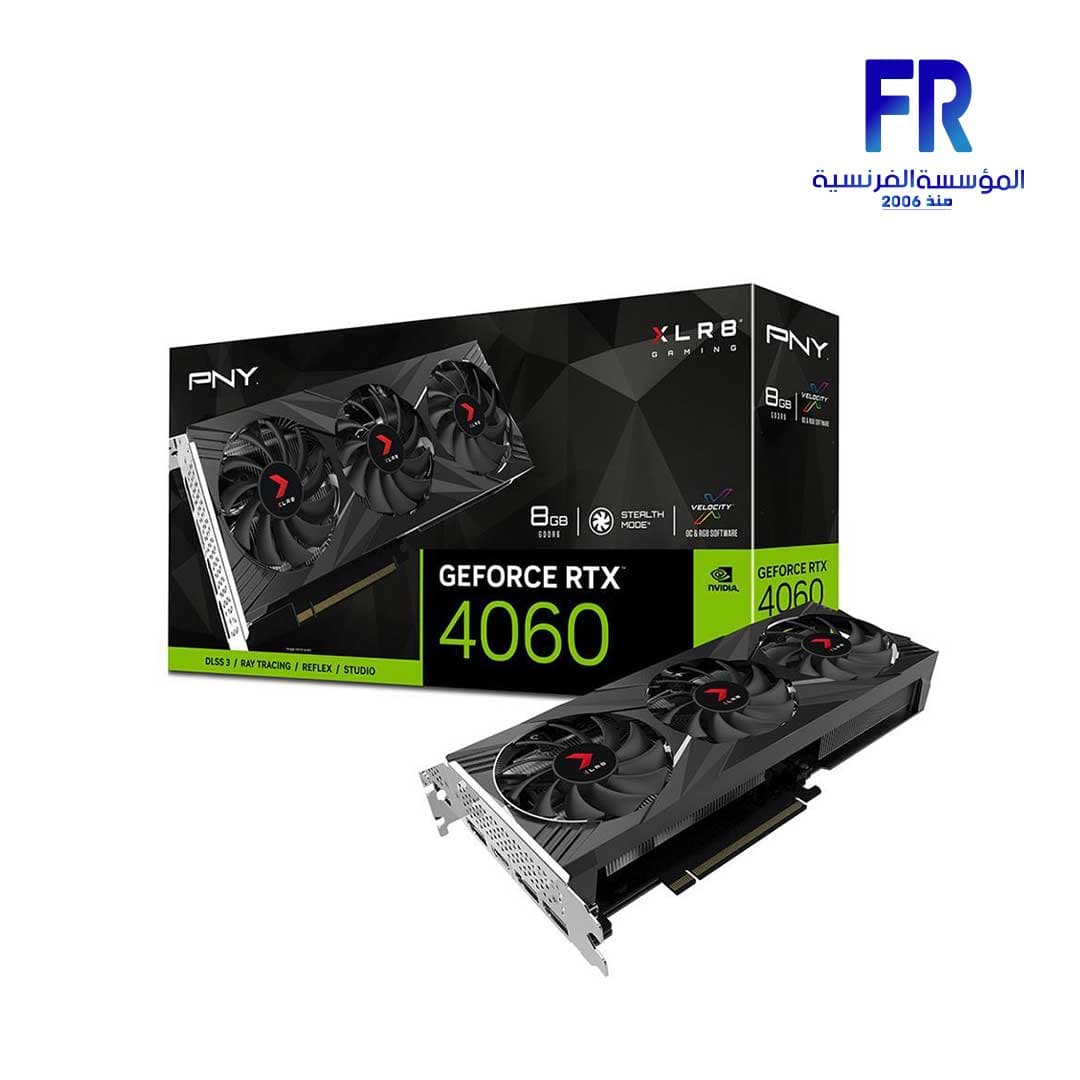 كرت شاشة PNY RTX 4060 XLR8 Gaming VERTO 8GB GDDR6 128-Bit