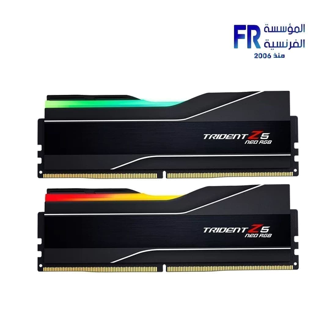رامات ديسكتوب G Skill Trident Z5 Neo RGB سعة 32GB (2x16GB) DDR5 بتردد 6400Mhz CL30 تدعم AMD Expo