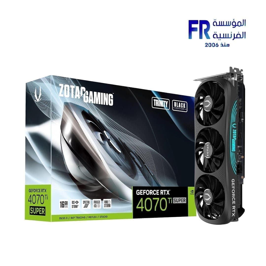 كرت شاشة Zotac Gaming RTX 4070 Ti Super Trinity Black Edition 16GB 256Bit GDDR6X