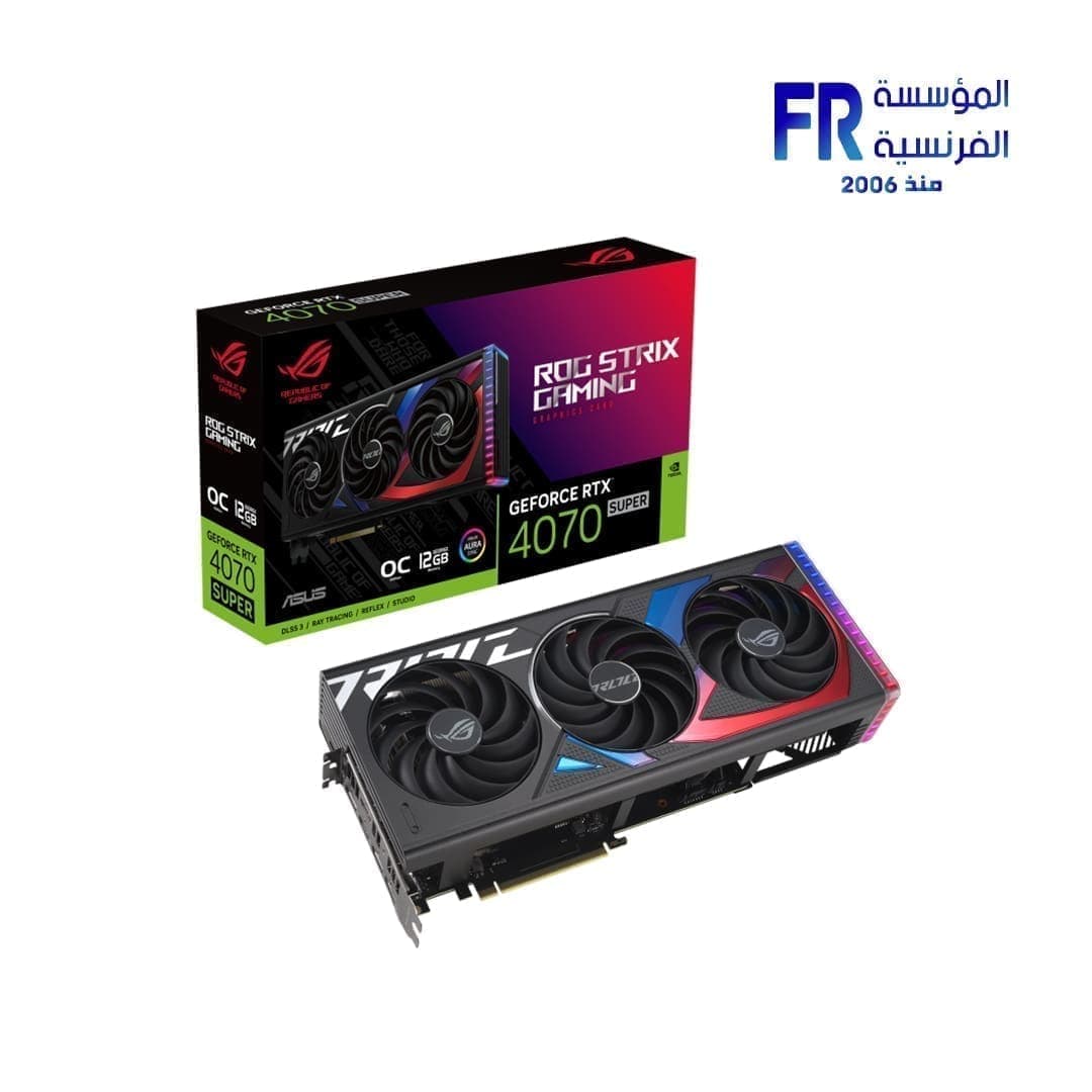 كرت شاشة اسوس Rog Strix RTX 4070 Super OC Edition 12GB GDDR6X 192Bit