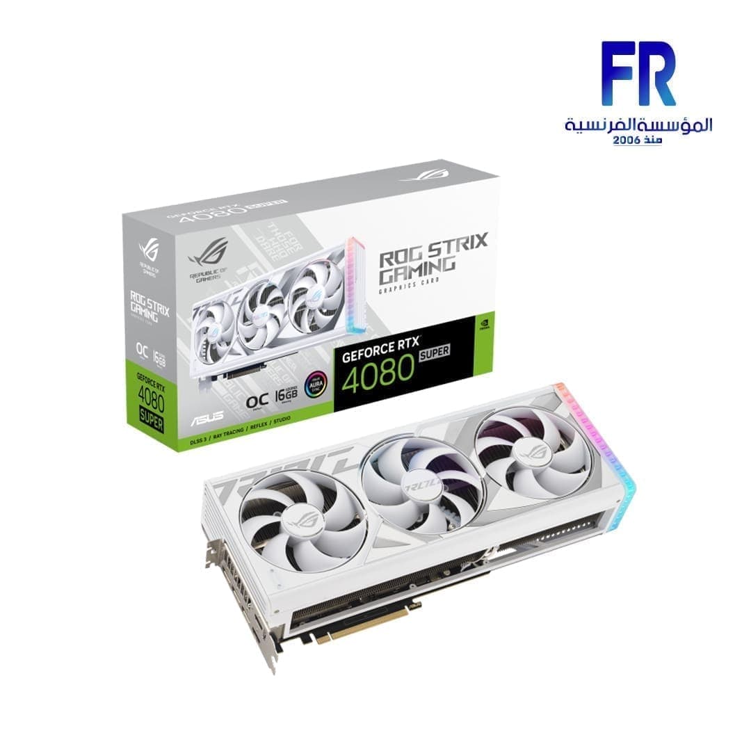 كرت شاشة اسوس Rog Strix GeForce RTX 4080 Super 16GB OC GDDR6X لون أبيض