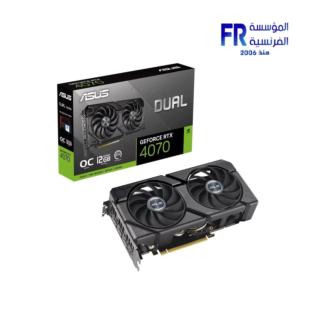 كرت شاشة اسوس Dual GeForce RTX 4070 Evo OC 12GB GDDR6X