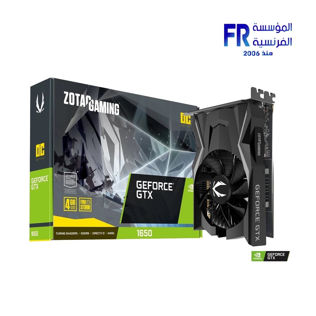 كرت شاشة Zotac Gaming GTX 1650 4Gb OC GDDR6