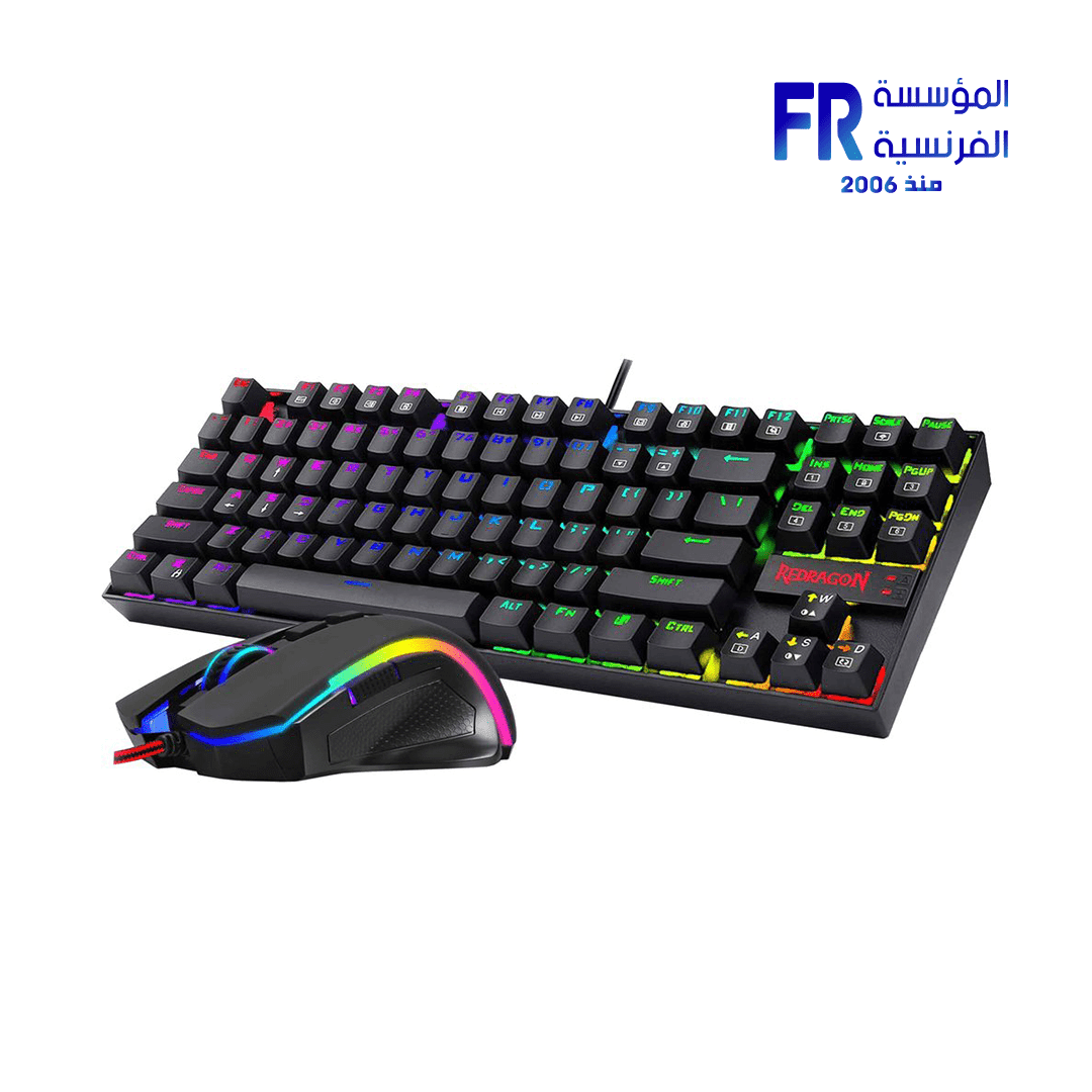 كومبو كيبورد وماوس جيمنج سلكي Redragon Essentials K552
