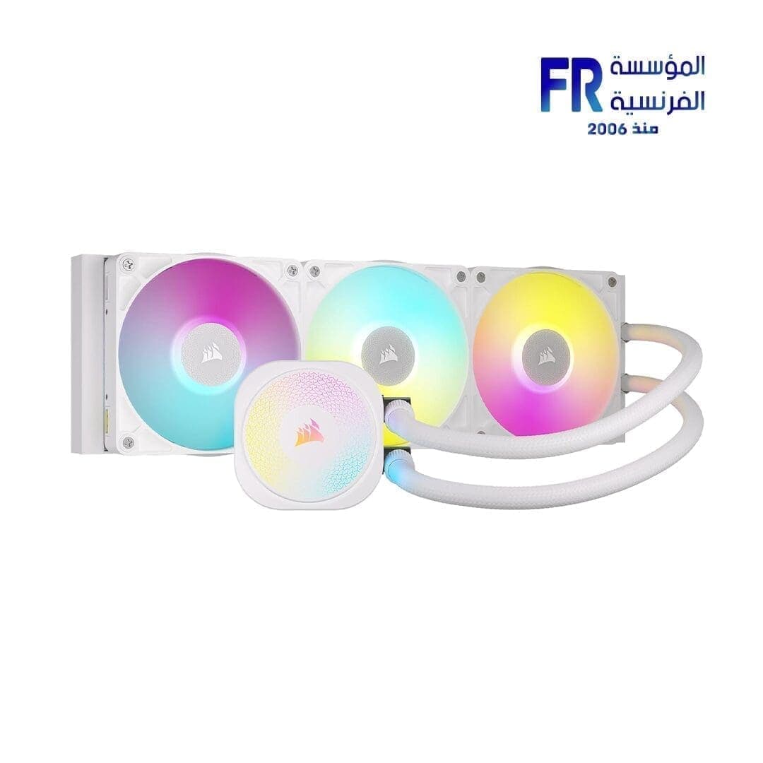 مبرد مائي كورسير Icue Link Titan 360 RX RGB مقاس 360mm للمعالج لون أبيض