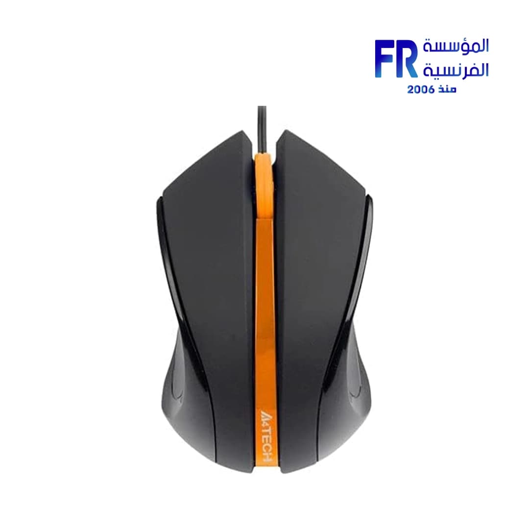 ماوس سلكي A4Tech N 310 يعمل بدون باد، أسود وبرتقالي