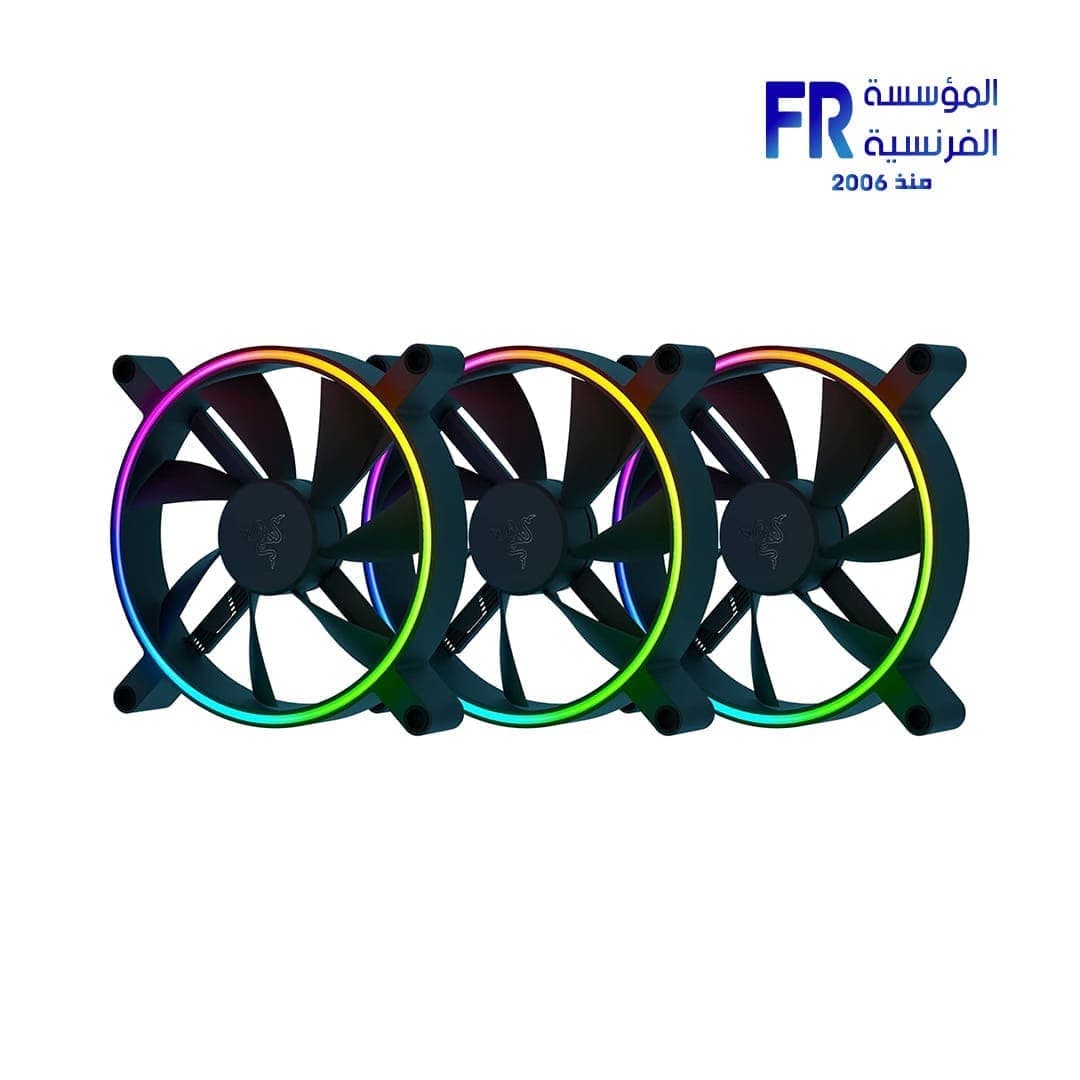 مراوح تبريد ريزر Kunai Chroma مقاس 140mm عدد 3 مع وحدة تحكم