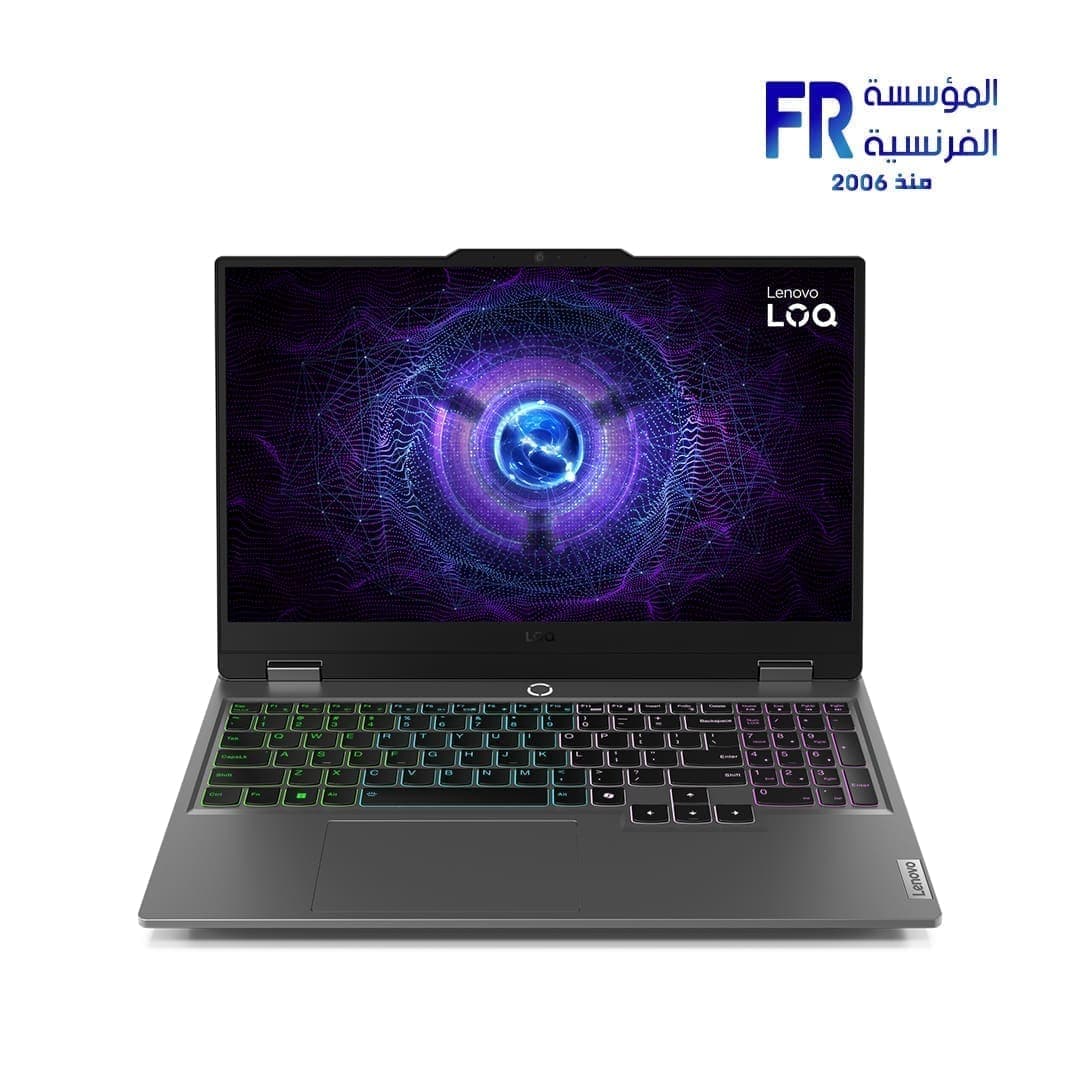 لابتوب جيمنج لينوفو LOQ 15IRX9-83DV00YPAX معالج Core i7 13650HX رام 24GB هارد 512GB SSD كرت شاشة RTX 4050 6GB شاشة 15.6 بوصة FHD 144Hz لون Luna Grey