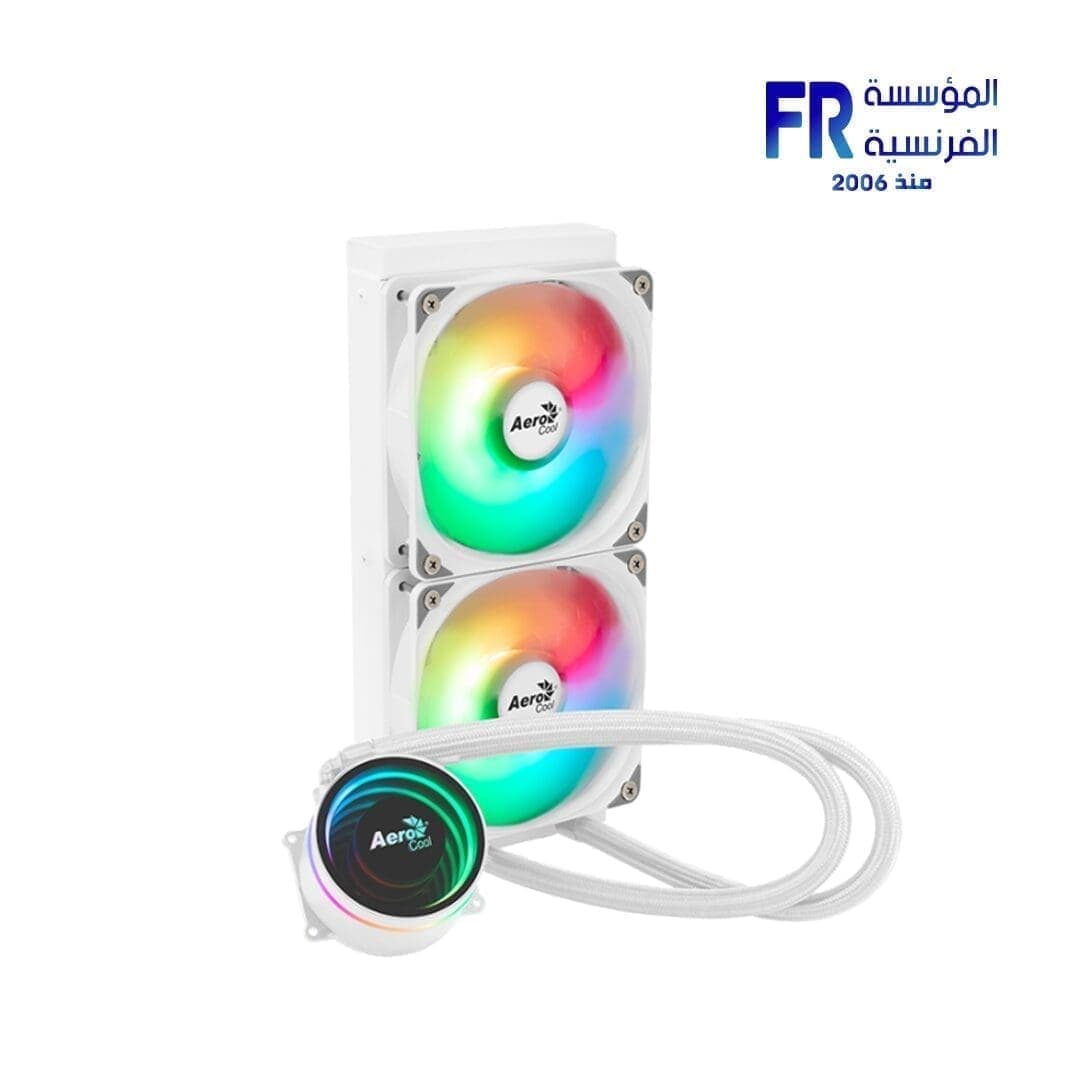 مبرد مائي AeroCool Oasis L240 ARGB AIO للمعالج أبيض