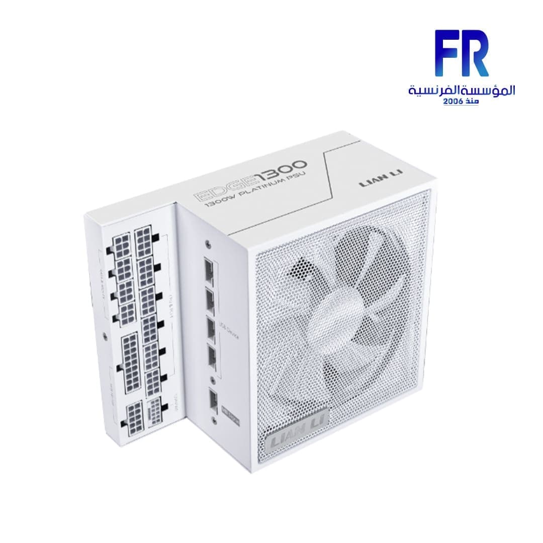 مزود طاقة Lian Li Edge EG1000 1000W 80 Plus PLATINUM ATX 3.1 كامل التعديل، أبيض