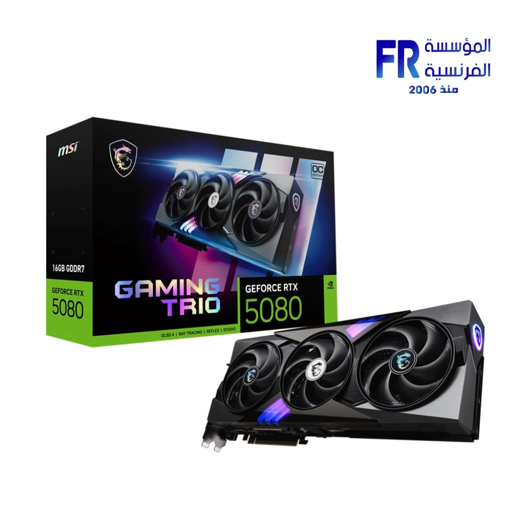 كرت شاشة ام اس اي GeForce RTX 5080 Gaming Trio OC 16Gb GDDR7