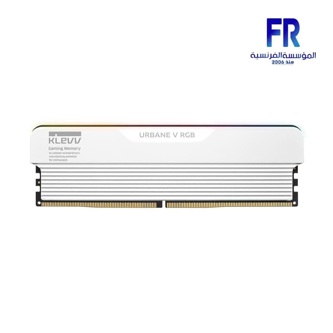 رامات جيمنج ديسكتوب Klevv Urbane V RGB سعة 48GB (24GBx2) 6000Mhz DDR5 CL30، لون أبيض
