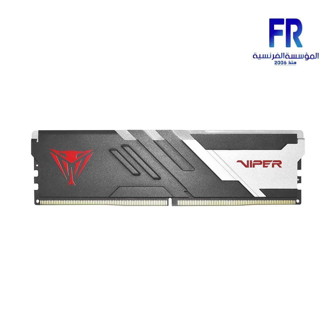 رام باتريوت فايبر فينوم للكمبيوتر المكتبي سعة 64GB (2x32GB) بتردد 6000MHz DDR5 CL30 RGB لون أسود وأبيض