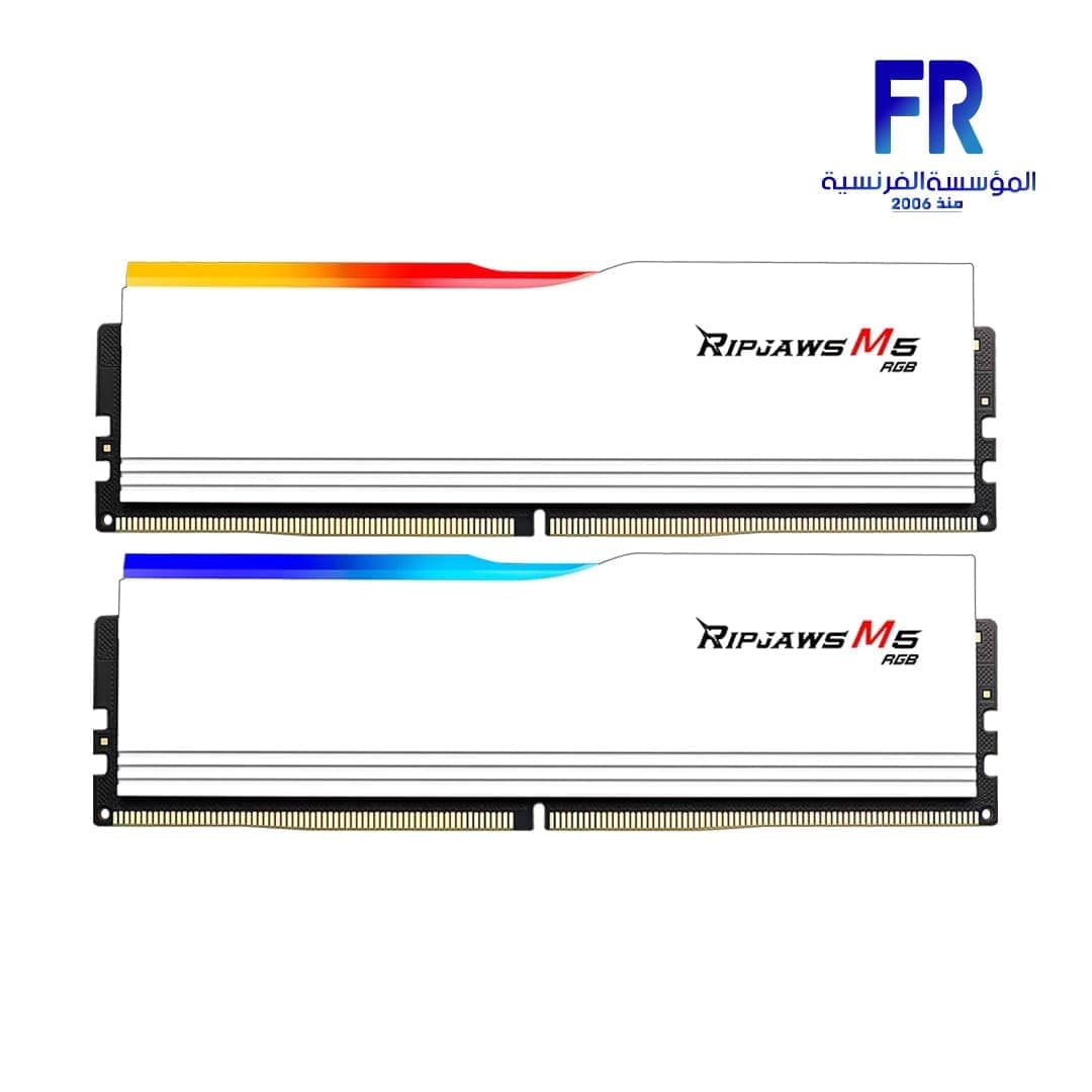 G Skill Ripjaws M5 RGB 96GB (48GBx2) DDR5 6400Mhz CL32 White Desktop Memory