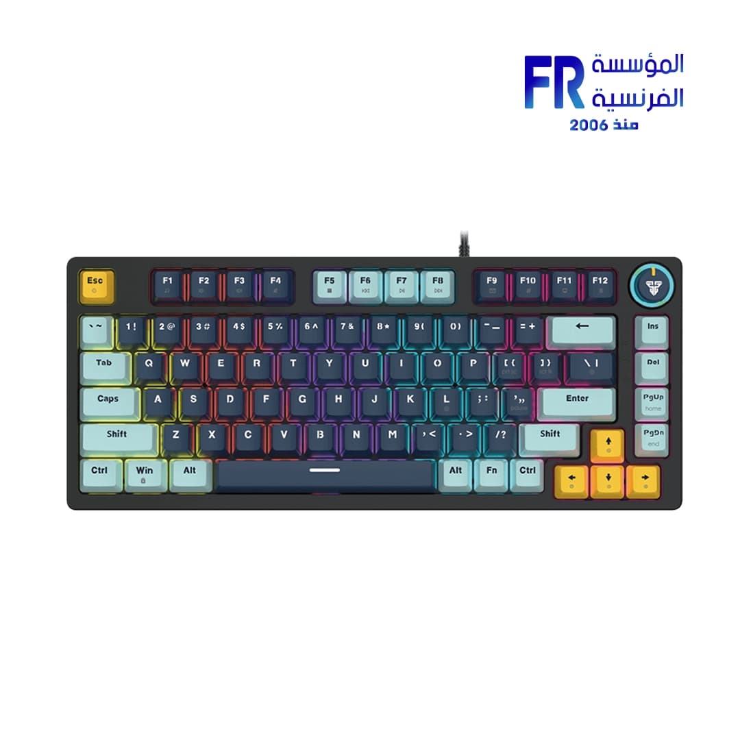 كيبورد ميكانيكال سلكي فانتيش Atom 81 MK875 V2 بسويتشات حمراء - لون كحلي