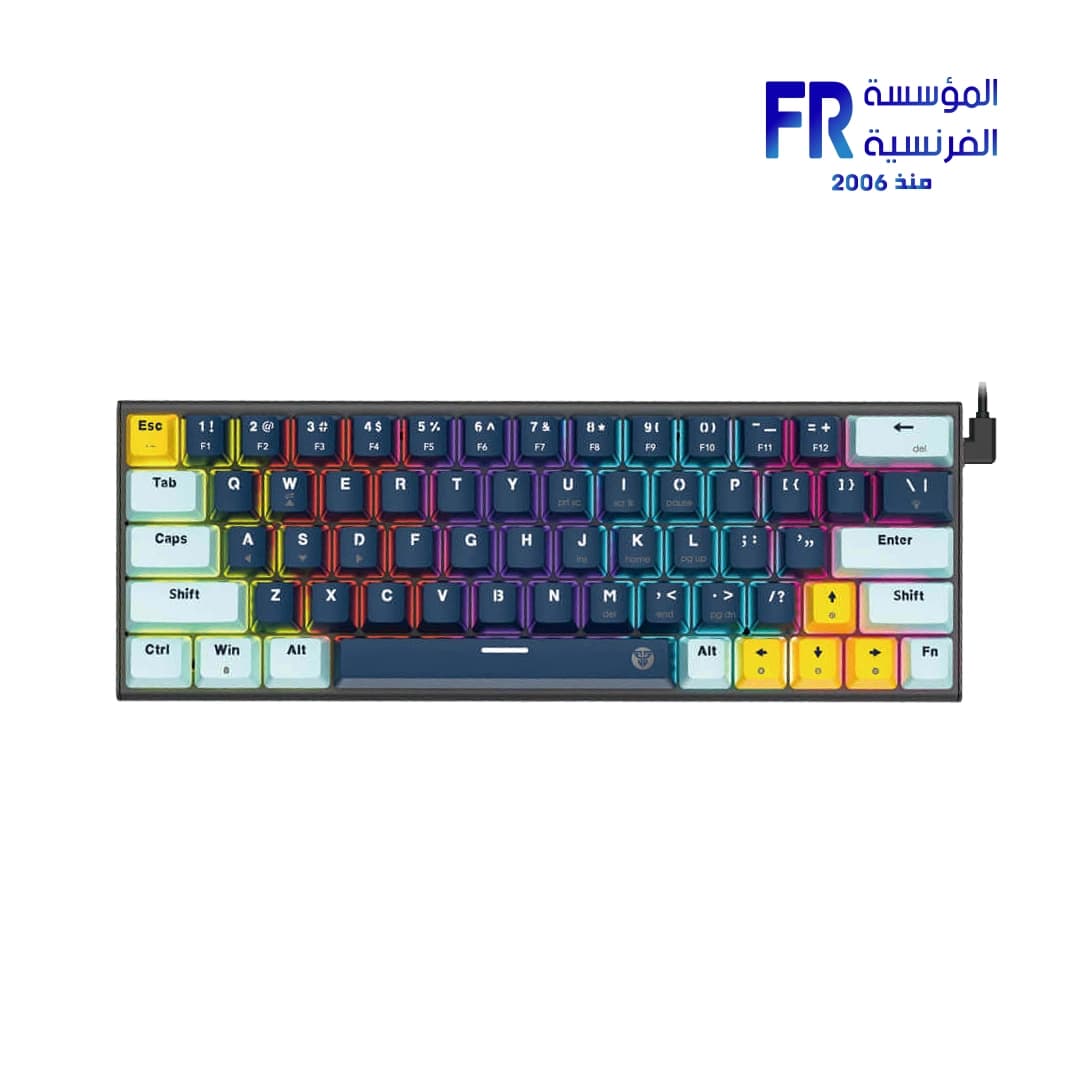 كيبورد جيمنج ميكانيكي سلكي فانتك Atom 63 MK874 V2 إصدار Mizu، سويتش أزرق، كحلي