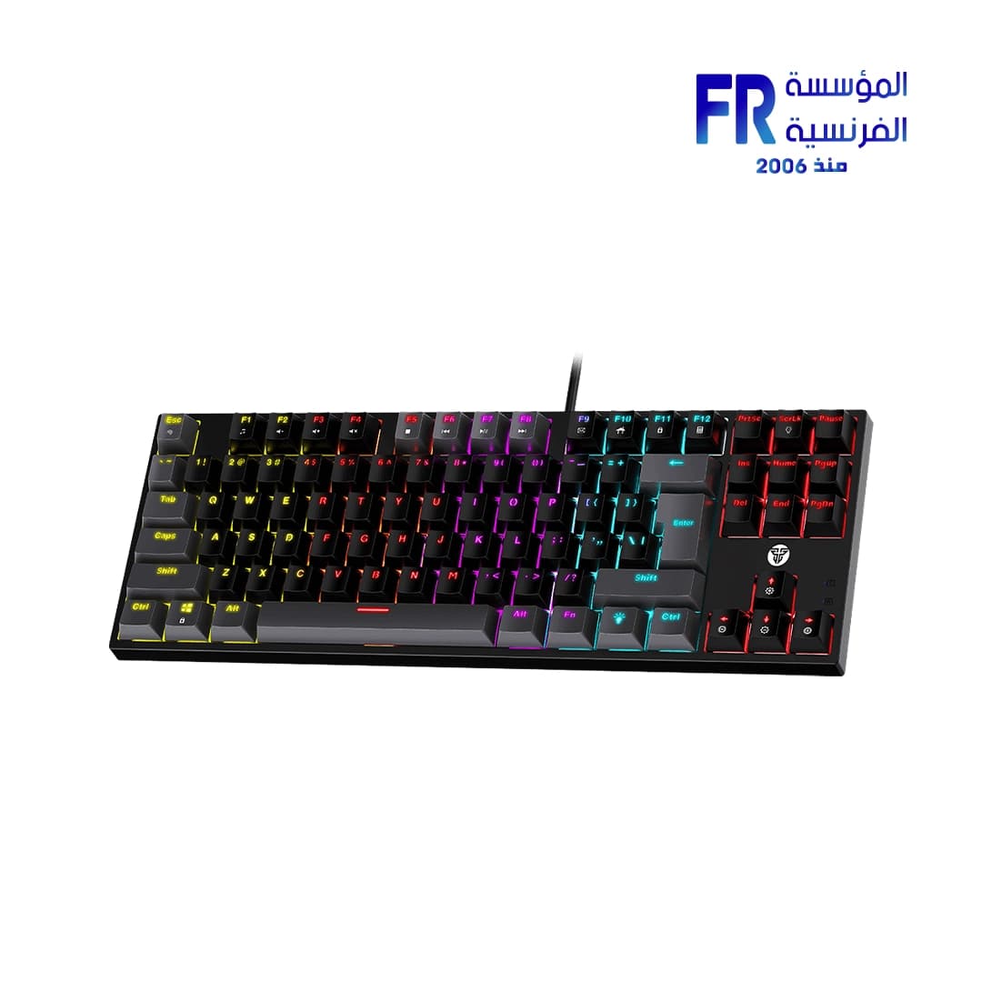 كيبورد ميكانيكال سلكي فانتيش Atom TKL MK876 V2 RGB بسويتشات زرقاء