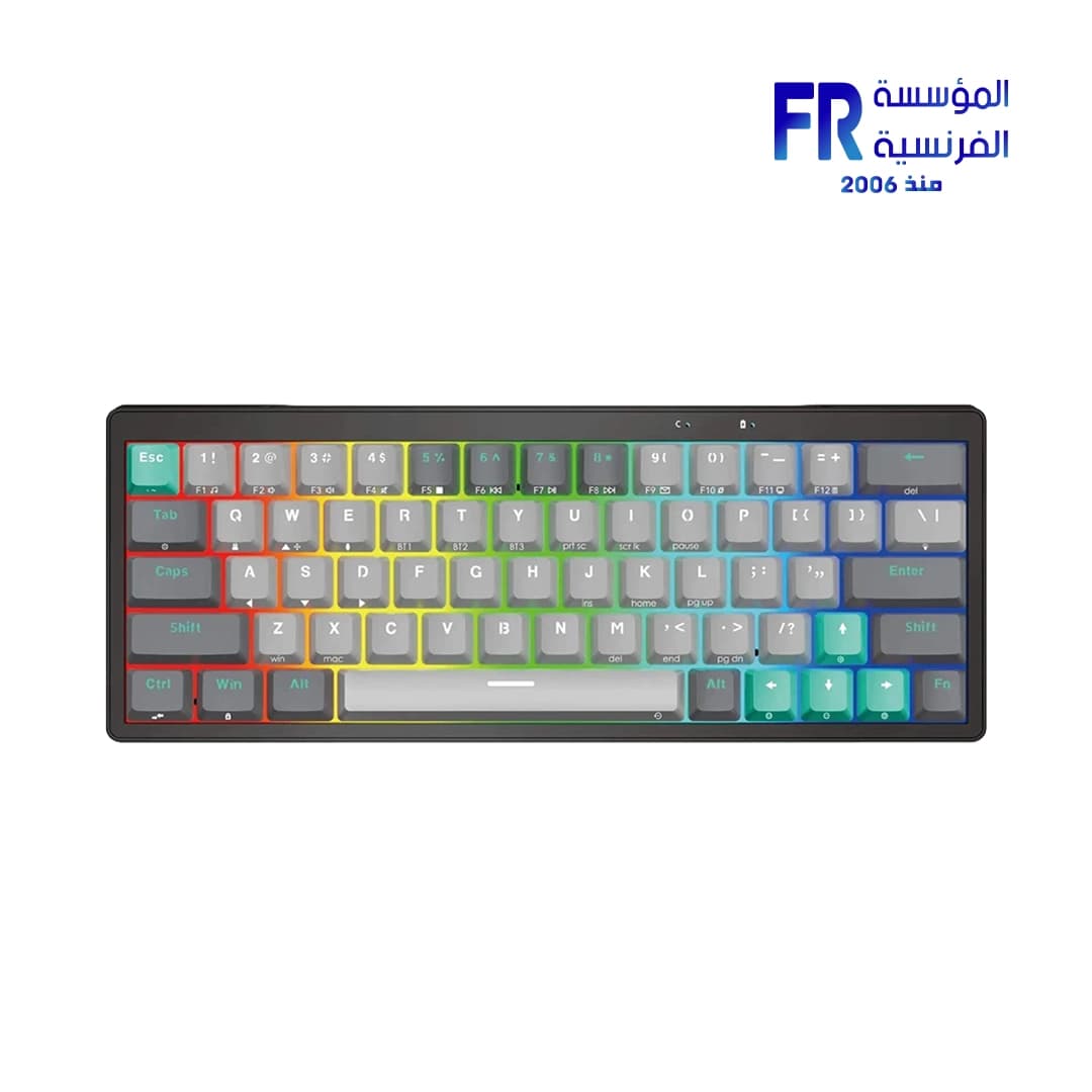 كيبورد ميكانيكال لاسلكي فانتيش Atom MK912 PR063 بسويتشات حمراء