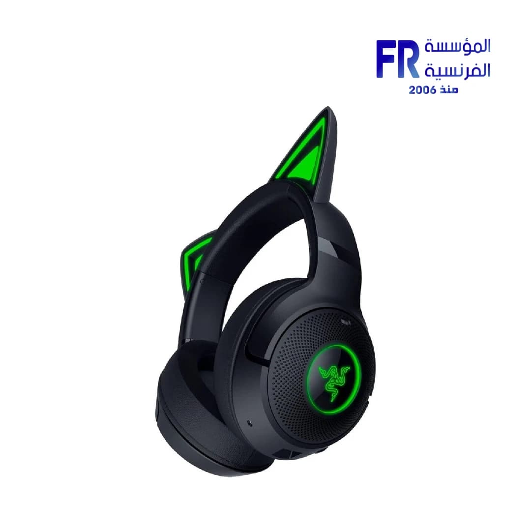 سماعة ريزر Kraken Kitty V2 USB مع إضاءة RGB سماعة ألعاب سلكية أسود