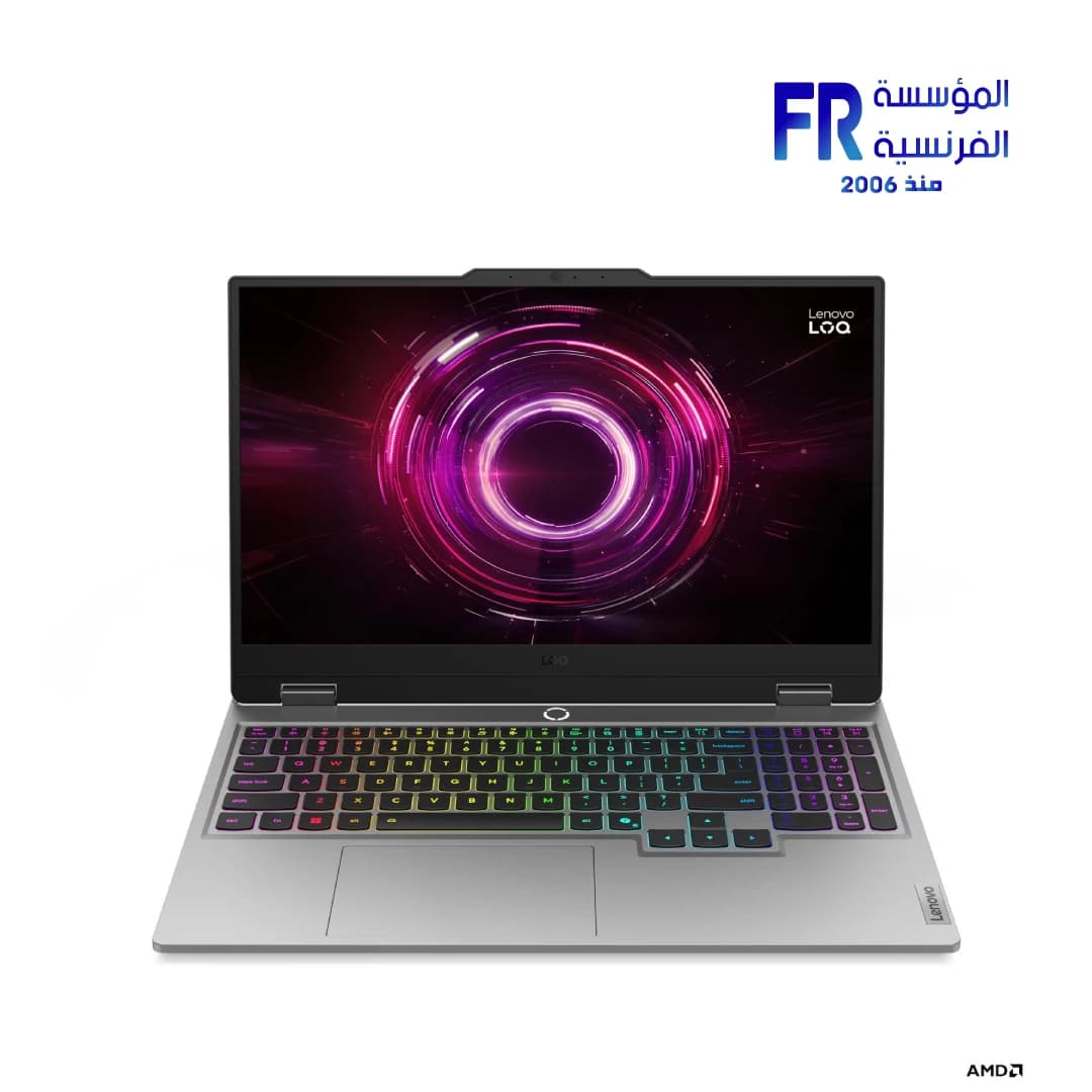Lenovo LOQ 15AHP10 83JG0095ED – AMD Ryzen 7 250 – 16GB DDR5 – 512GB NVMe SSD – RTX 5060 8GB – 15.6 Inch FHD 144Hz IPS – Arabic Layout – Luna Grey Laptop