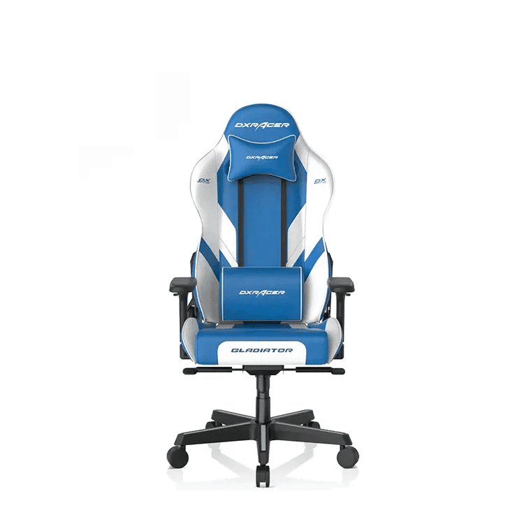 كرسي الألعاب DXRacer سلسلة G – الأزرق والأبيض، تصميم مريح مع دعم متكامل ومواد عالية الجودة (D8200)