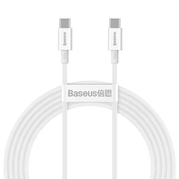 CABLE TYBE-C TO TYBE-C 100W 2M WHITE