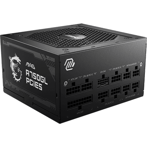 MSI MAG A750GL 750W Full Modular 80 Plus Gold PCIe 5.1 ATX 3.1 Gaming Power Supply