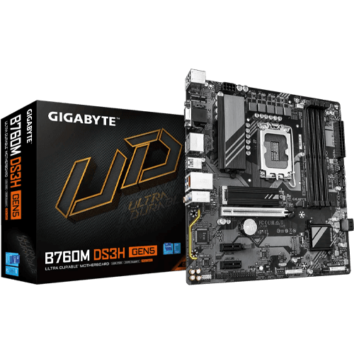 GIGABYTE B760M DS3H Gen5 | LGA 1700 | DDR5 | PCIe 5.0 | mATX Motherboard