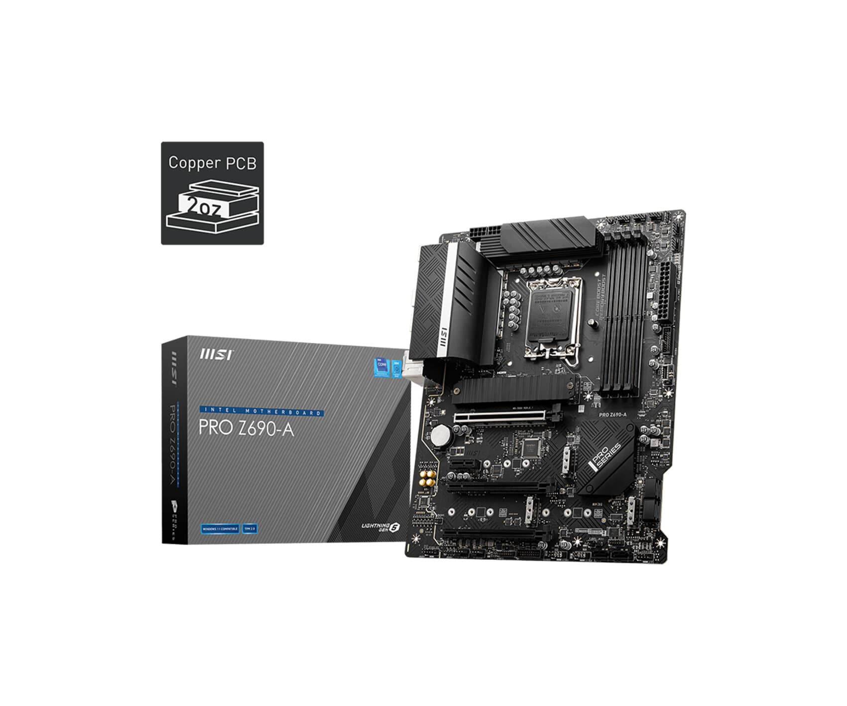 لوحة أم ام اس اي PRO Z690-A DDR5 من سلسلة Pro، مقاس ATX، سوكيت LGA 1700، تدعم معالجات انتل كور الجيل 12