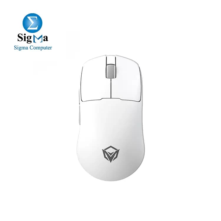 ميتيون Air GW40 Pro ماوس جيمنج لاسلكي خفيف الوزن بمستشعر Pixart PAW3395، يدعم 3 أوضاع اتصال وبلوتوث، لون أبيض