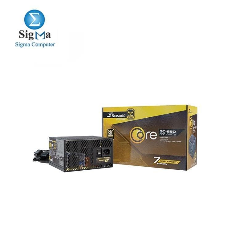 مزود طاقة Seasonic CORE-GC-650 غير معياري للكمبيوتر، 80PLUS Gold، بقدرة 650 وات