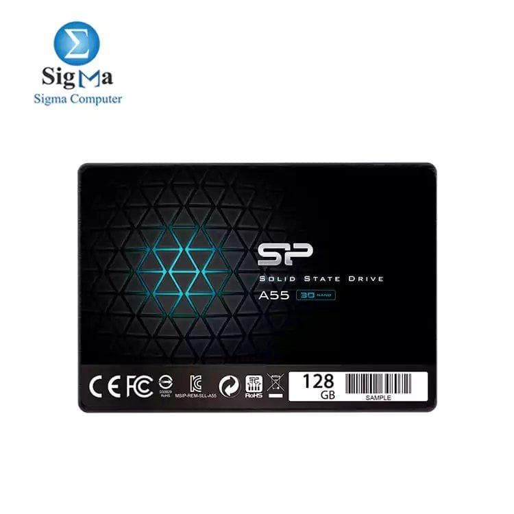سيليكون باور 128GB هارد SSD بتقنية 3D NAND موديل A55 مع كاش SLC وسرعة SATA III 2.5