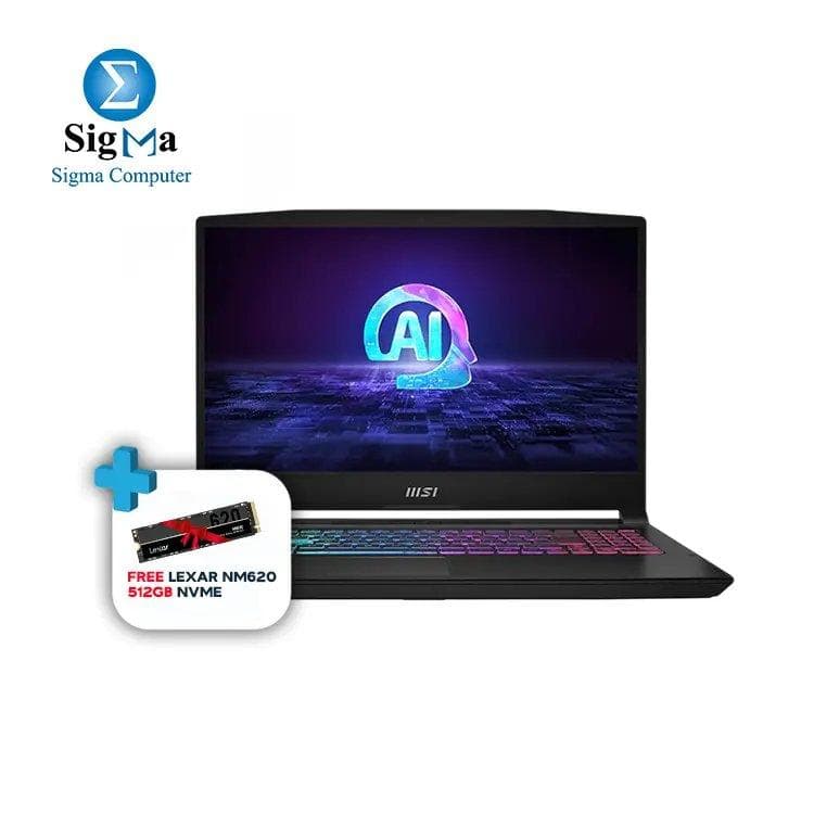 لابتوب ام اس اي Katana A15، معالج Ryzen 9 - كرت شاشة RTX 4050 - رام 16GB - هارد 512GB SSD - شاشة 15.6 بوصة FHD 144Hz IPS مع هارد Lexar 512GB NVMe SSD مجاناً
